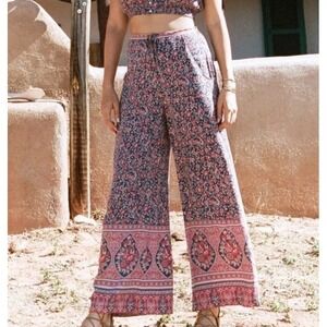 SPELL & THE GYPSY JASMINE PALAZZO PANTS – SIZE M - BOHO FLORAL WIDE LEG FESTIVAL